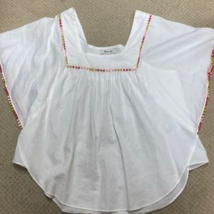 Madewell Pom trimmed shirt Sz XS